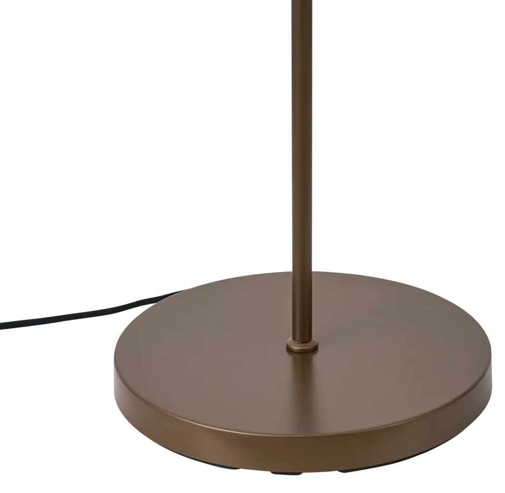 Hotelová elegantná stojaca lampa tmavý bronz s jantárovým sklom 2-svetlá - Stavelot