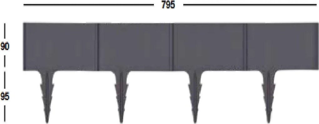 ARTPLAST BR01AN Umelý obrubník – plotík BORDURE 795 × 185 mm – antracit