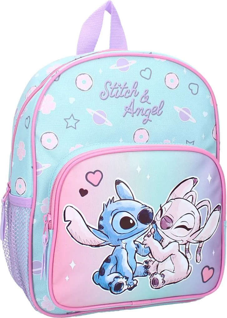 Dievčenský batoh s predným vreckom Stitch &amp; Angel | licencia Lilo &amp; Stitch - 7L