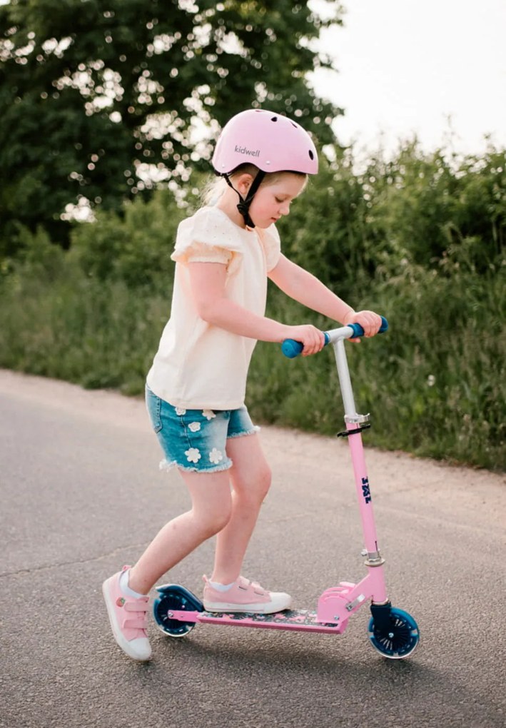 Kidwell Skladacia detská kolobežka SKIPO Floral WXM s LED kolesami ABEC-7 prw-00144384