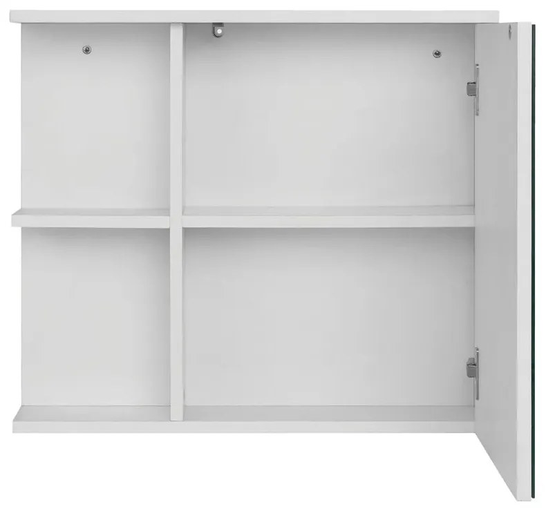 Biela závesná/so zrkadlom kúpeľňová skrinka 60x53 cm Mirza - Støraa