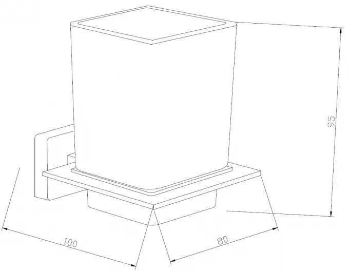 Závesný hranatý držiak kefiek MEXEN ARNO - kov / sklo - chrómový, 7020738-00