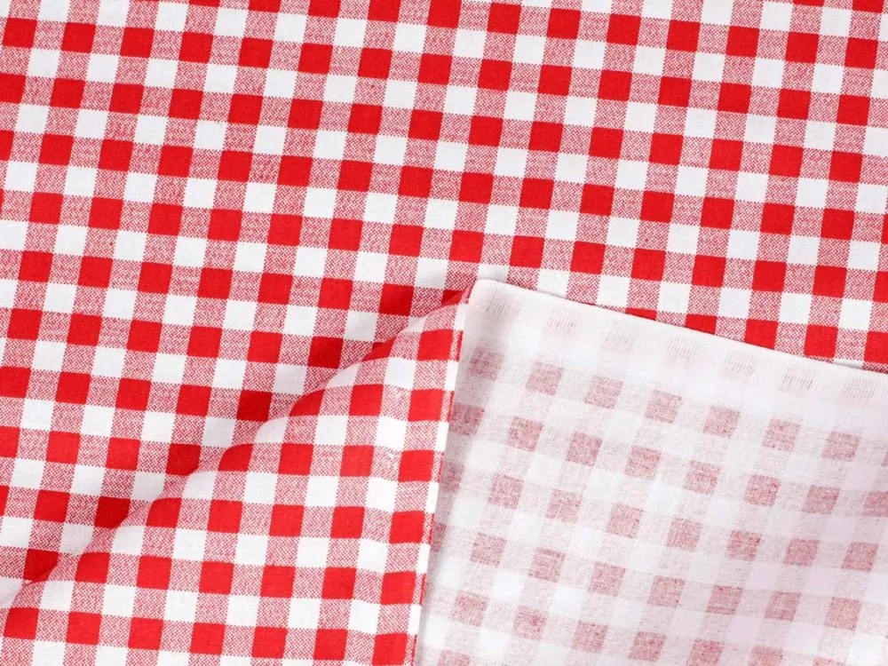 Biante Detský bavlnený záves Sandra SA-056 Červeno-biele kocky 140x210 cm