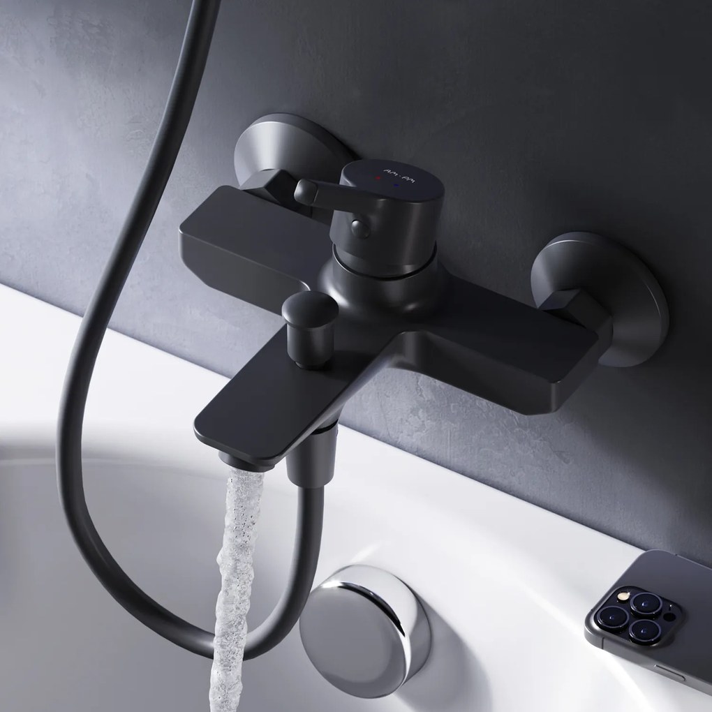 Vaňová a sprchová batéria AM.PM X-Joy S FXB10022 jednopáková, čierna