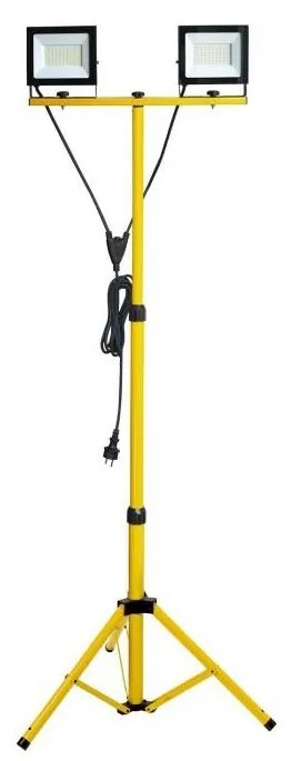 LED Reflektor so stojanom TIGRA 2xLED/50W/230V 4000K IP54 čierna/žltá