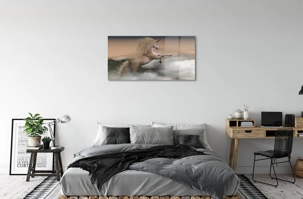 Sklenený obraz Unicorn mraky 100x50 cm 2 Prívesky