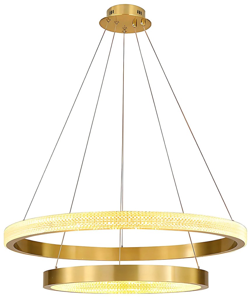 Toolight Toolight, LED stropné svietidlo 60cm, 55W, 3500lm + diaľkové ovládanie, APP1772-CP, zlatá matná, OSW-06351