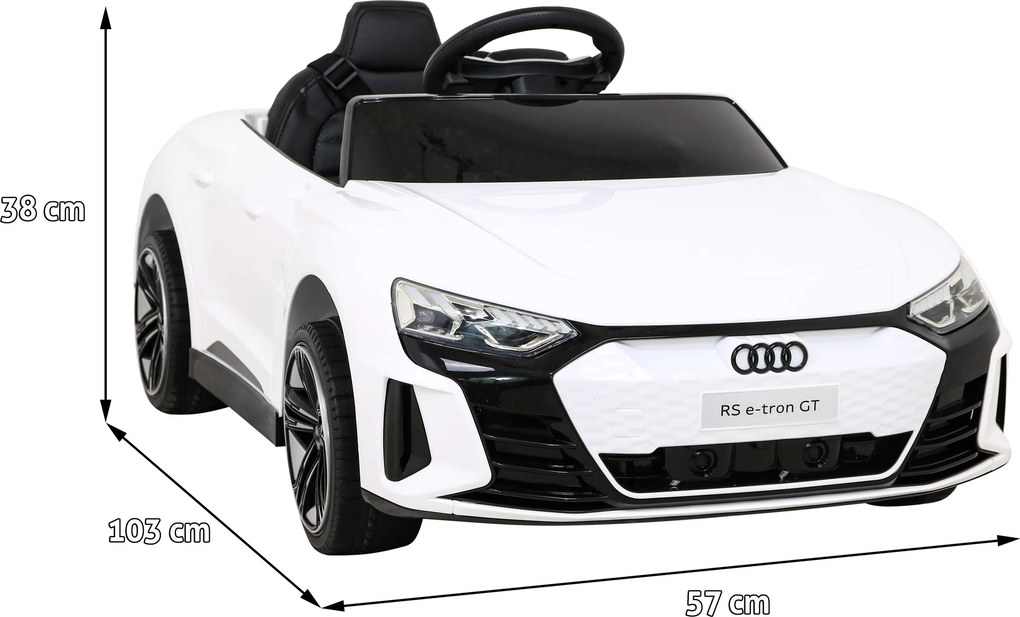 Ramiz Elektrické autíčko Audi RS E-Tron GT pre deti biele + diaľkové ovládanie + pohon 4x4 + rádio MP3 + LED + EVA