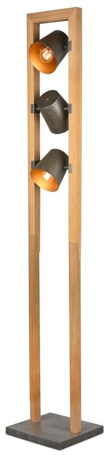 Stojacia lampa v prírodnej farbe s kovovým tienidlom (výška 150 cm) Bell – Trio