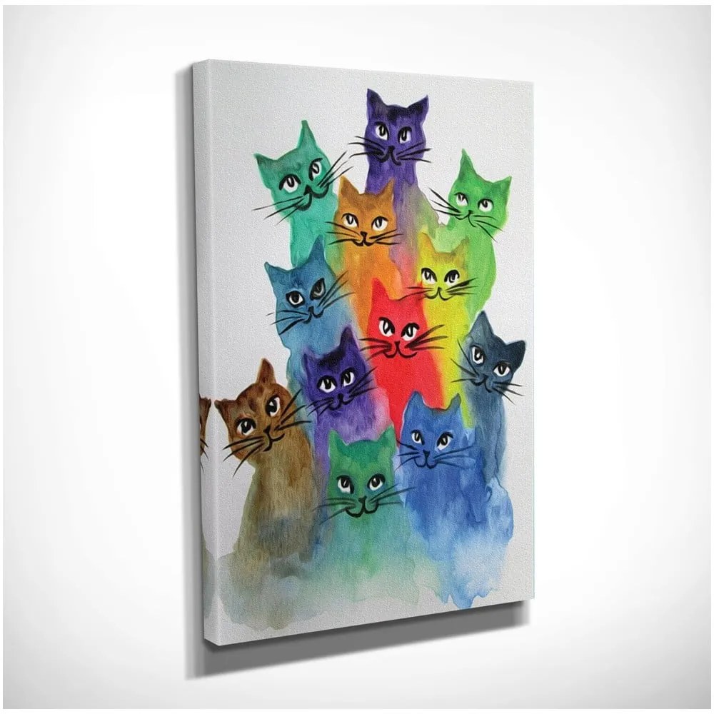 Obraz na plátne Happy Cats, 30 × 40 cm