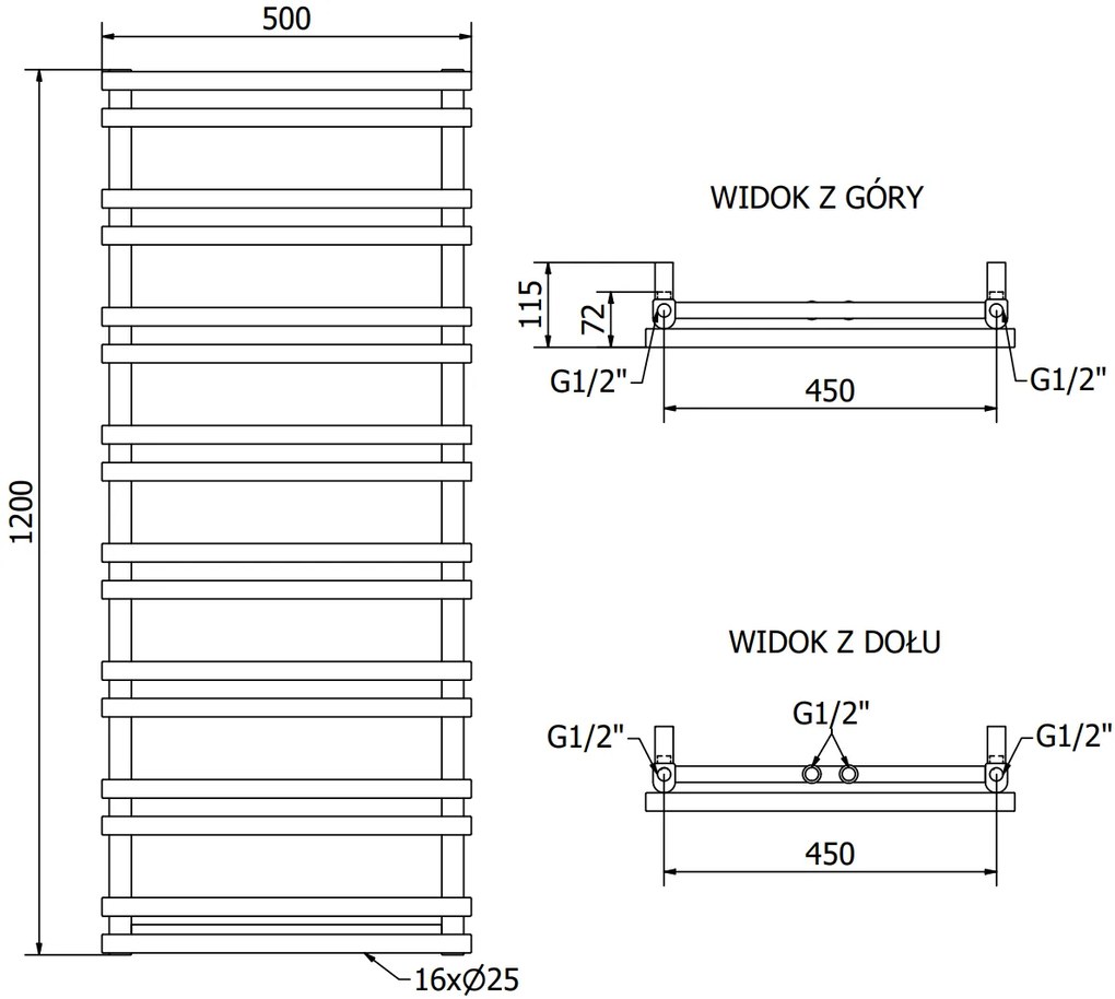 Mexen Saturn, elektrické vykurovacie teleso 1200 x 500 mm, 600 W, čierna, W108-1200-500-2600-70