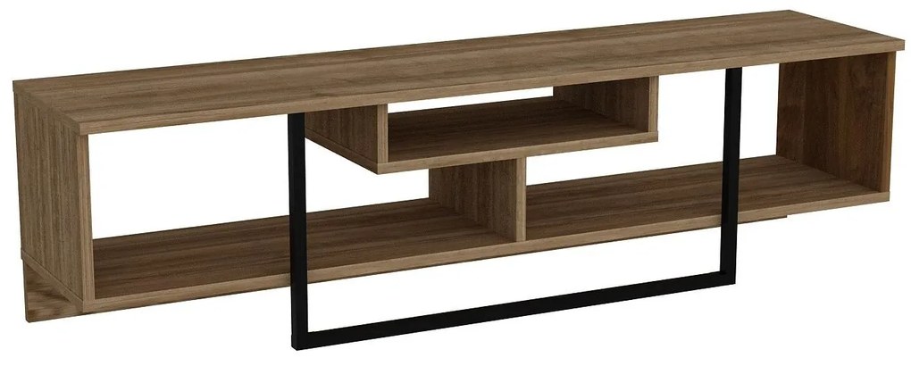 TV stolík/skrinka Aslana 150 (orech + čierna). Akcia -18%. Vlastná spoľahlivá doprava až k Vám domov. 1101384