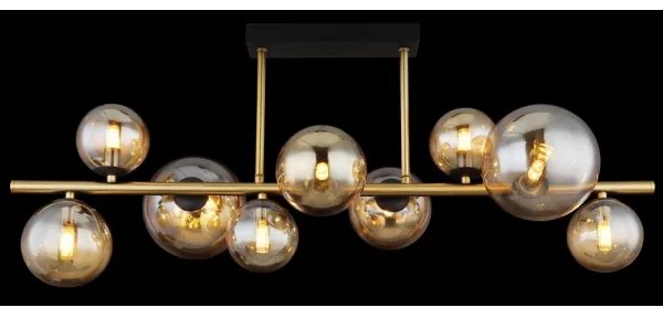 Globo 56135-9D - LED Luster na tyči RIHA 9xG9/3W/230V mosadz