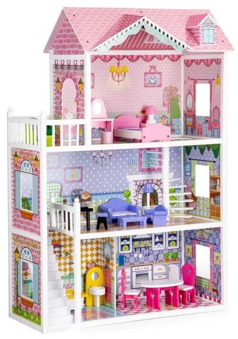 Drevený domček pre bábiky s nábytkom | XXL