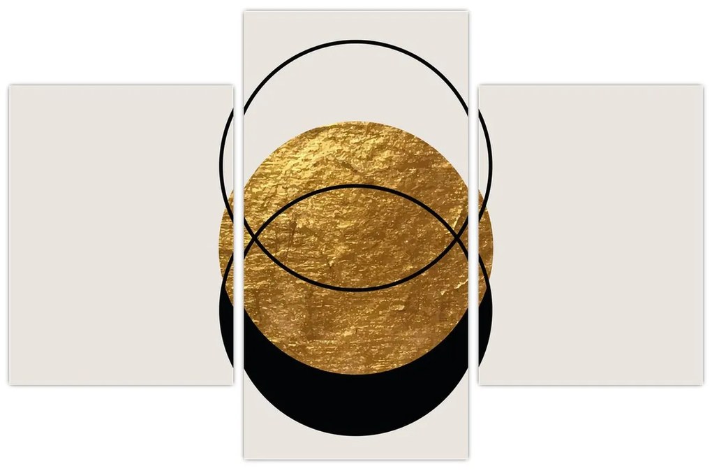 Obraz - Abstrakcia zlatá a biela N⁰2 (90x60 cm)