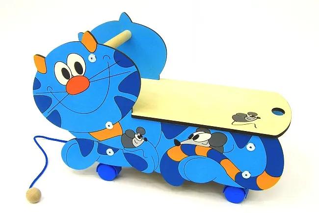 Vozík Mačička modrá - box na hračky