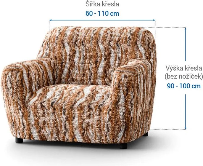 Bielastické poťahy OCEANO NOVÉ tehlové kreslo (š. 60 - 110 cm)