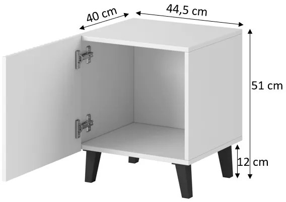 Cama Čierny nočný stolík Pafos (2 ks)
