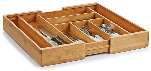 Zeller Present Bambusový príborník, nastaviteľný organizér do zásuvky ZELLER - 35-58 x 43 cm