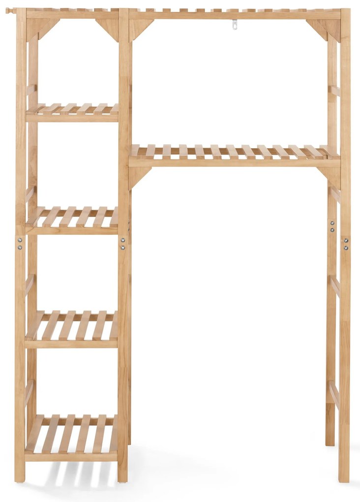 Regál s priestorom na pračku a  bočným prvkom