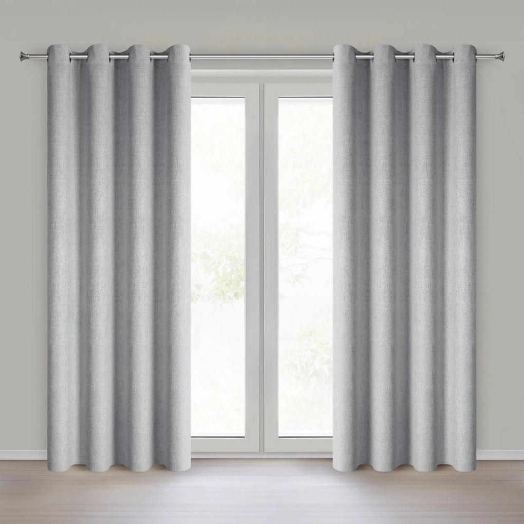 ZÁVES NA KRÚŽKOCH LINDA 140X250 CM SIVÁ