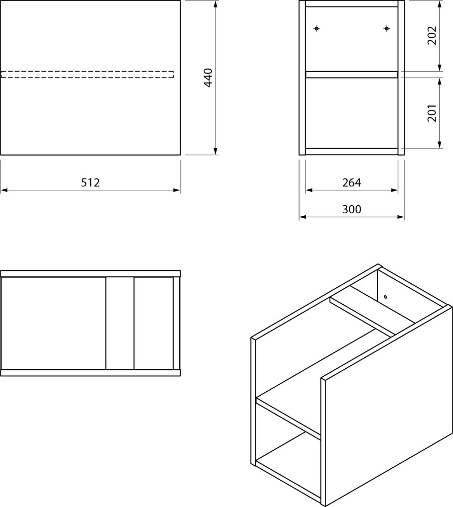 Sapho Sapho, LOREA skrinka 100x46x51,5cm (70+30Pcm), ľavá, biela matná, LE070-3131-L-11