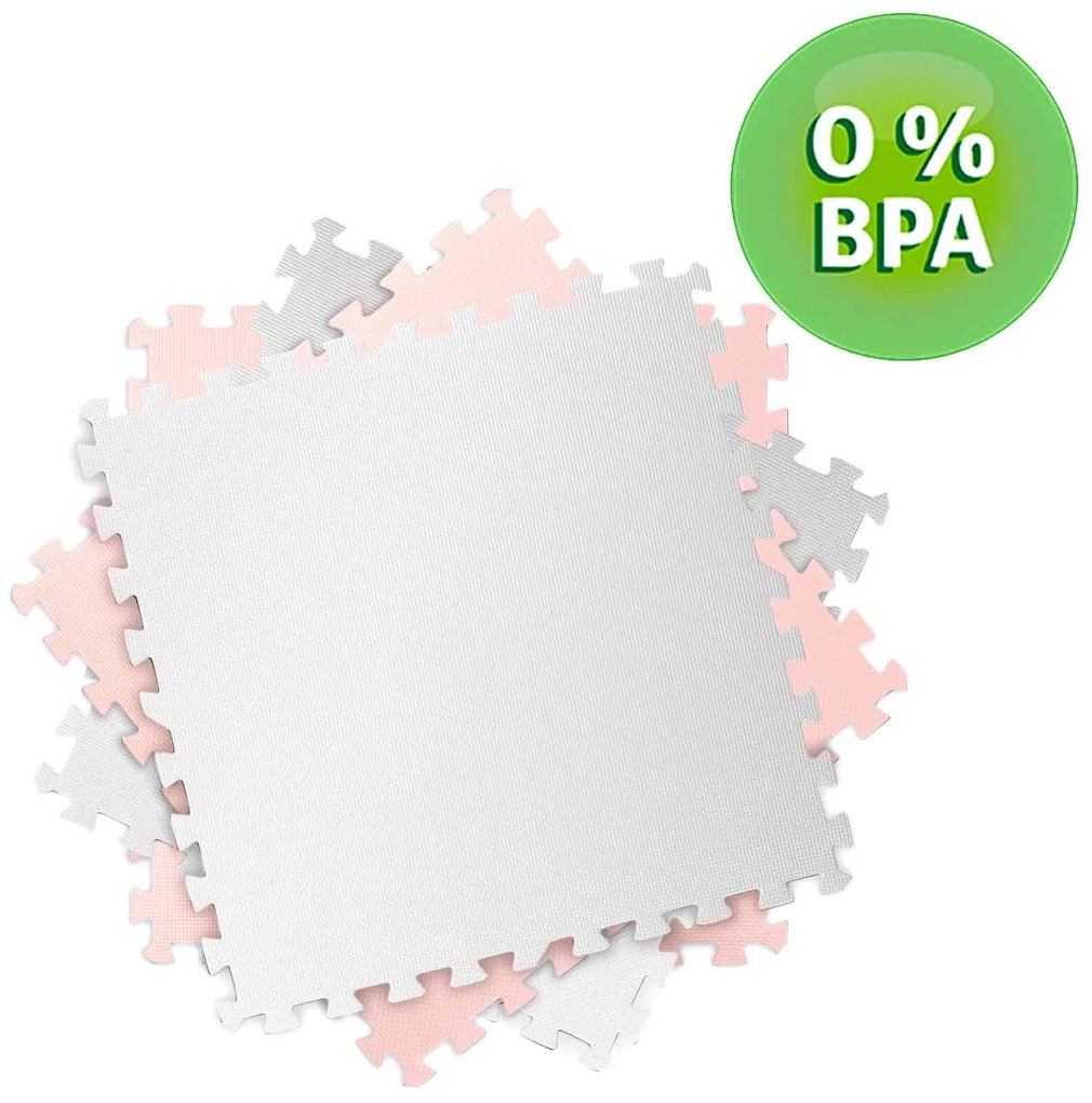 Ricokids veľká penová podložka na puzzle 60x60 cm 4 ks broskyňová a biela
