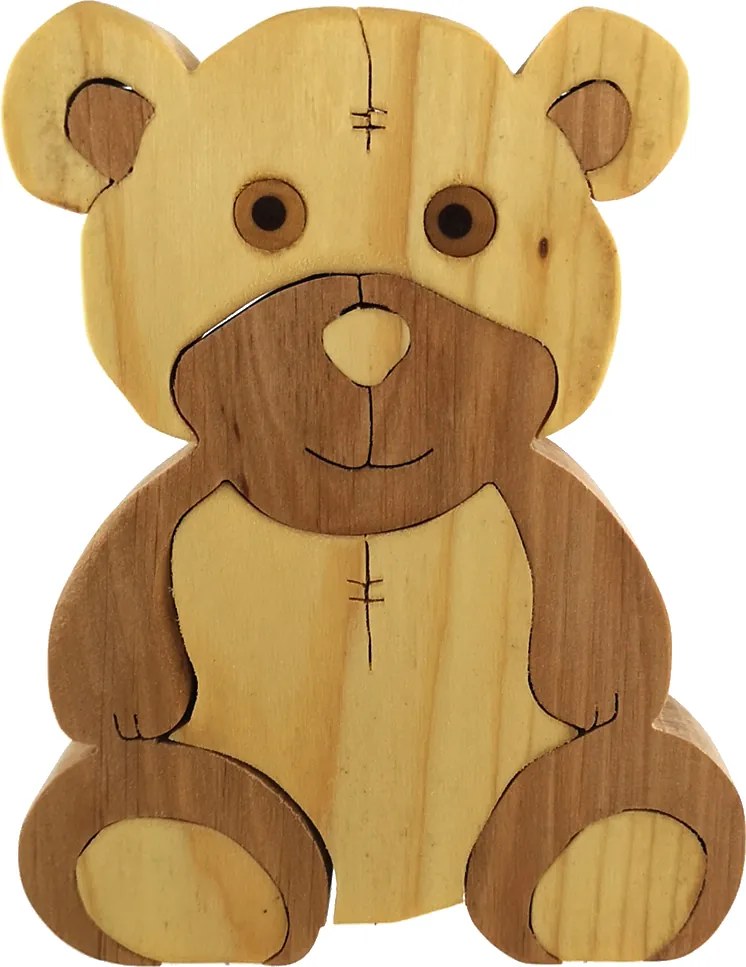 AMADEA Drevené puzzle medveď 15 cm