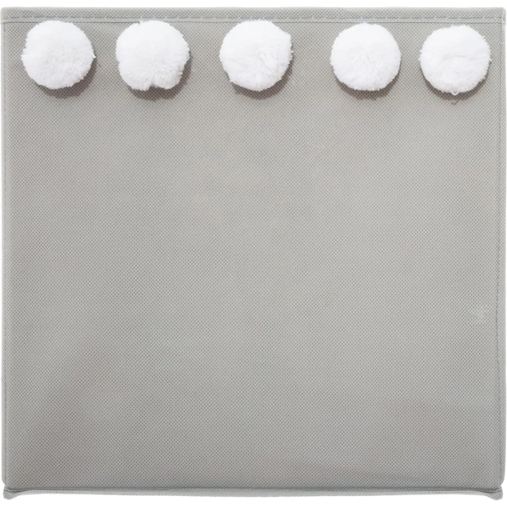 Úložný box Pompoms, 29x29x29 cm, sivá