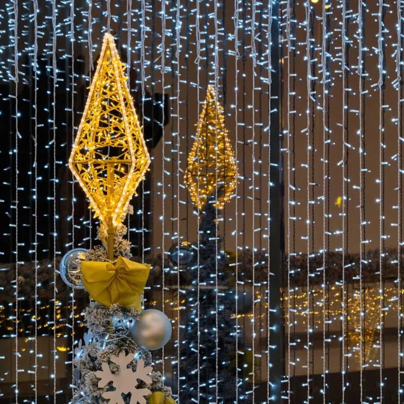 DECOLED Svetelný záves LED, 1x3 m, ľadovo biely, 300 diód, IP67