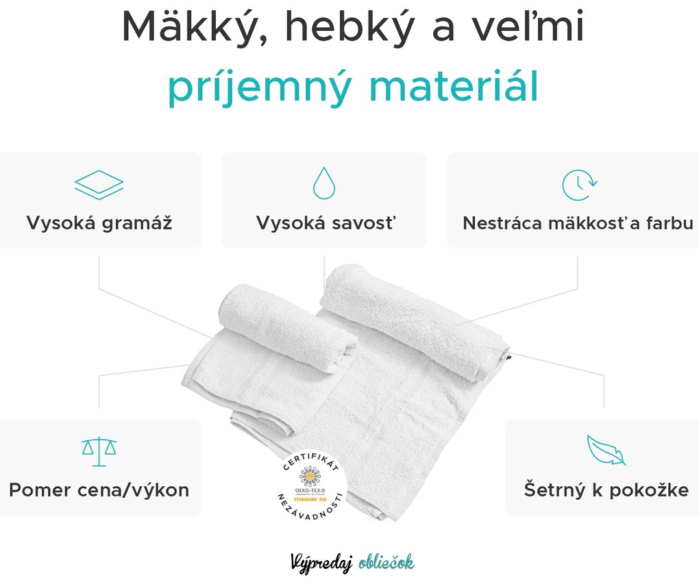 Uterák BASIC DUAL 50 x 100 cm sivý, 100% bavlna