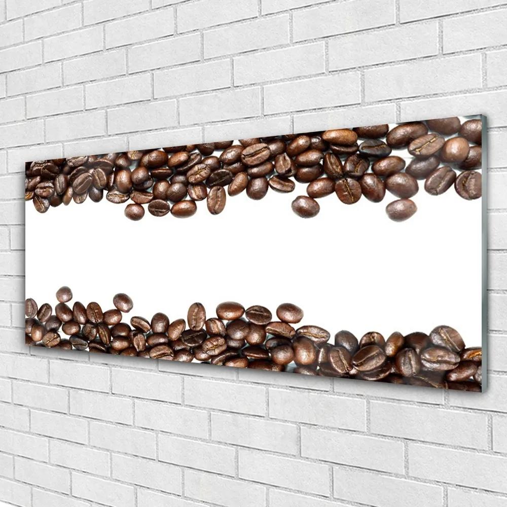 Obraz na akrylátovom skle Káva zrnká kuchyňa 125x50 cm