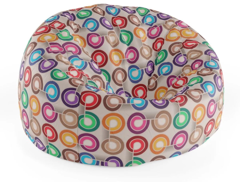 Sablio Sedací vak Cocoon Barevné spirály - 115 x 75 cm x 45 cm