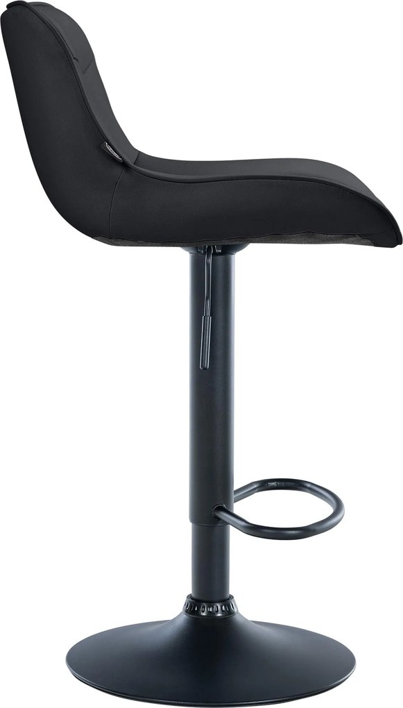 Barová stolička Vonore - koženka, čierny rám - Čierna