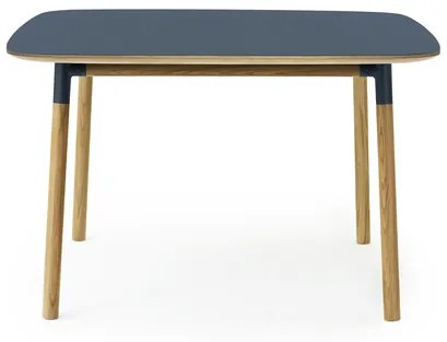 Stôl Form, štvorcový, 120x120 cm – modrý/dub