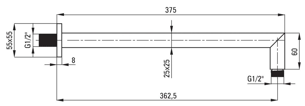 Deante Cascada Anemon, podomietová sprchová sada s dažďovou nerezovou hlavicou 200x200 mm, chrómová, NAC_09AP