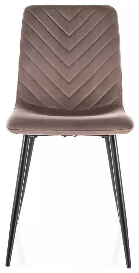 Jedálenská stolička Freville Velvet, hnedá