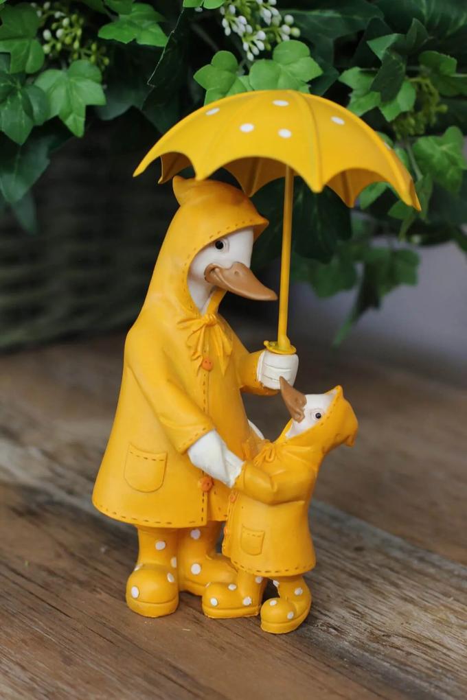 Žlté kačky s dáždnikom v ruke 14cm