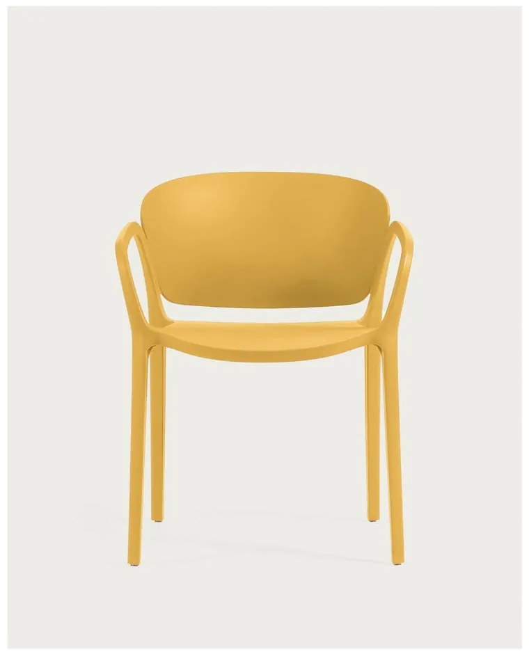 Žltá plastová záhradná stolička Ania – Kave Home