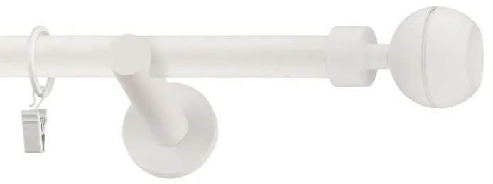 Dekorstudio Garniža jednoradová OPTIC biela matná 19mm Dĺžka: 120cm, Typ príslušenstva: Krúžky tiché so štipcami