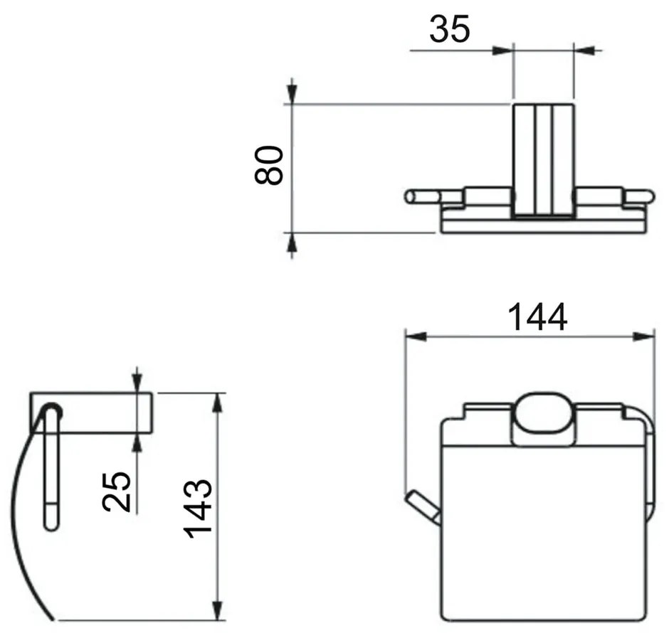Biely nástenný mosadzný držiak na toaletný papier Flori – Sapho