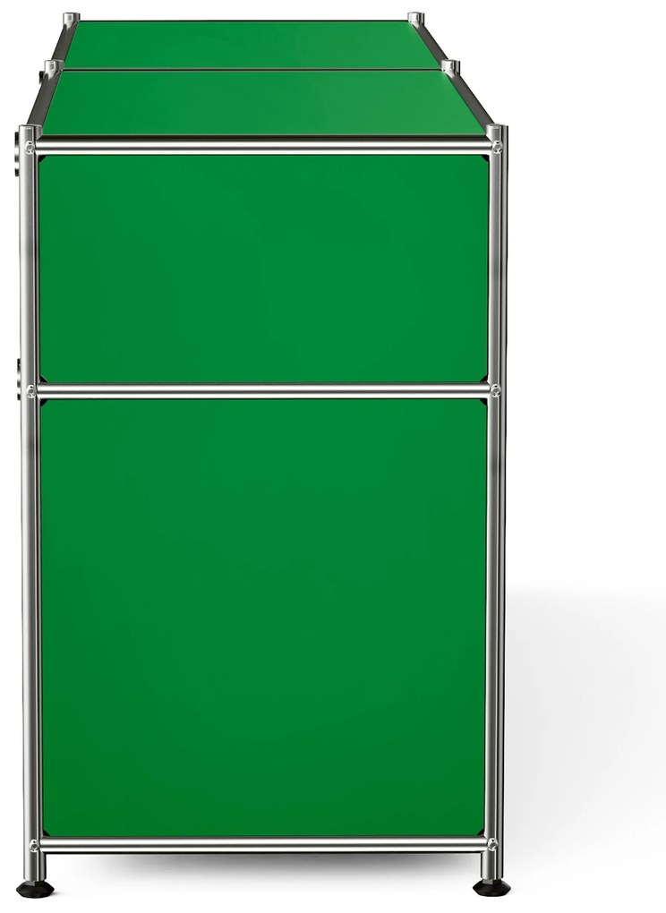 Kovová odkladacia skrinka »CN3« s výklopnými priečinkami a zásuvkami, zelená