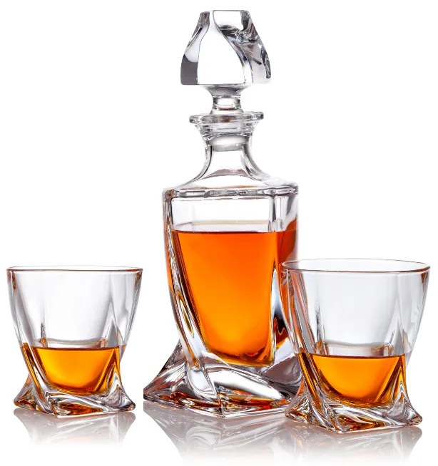 Crystalite Bohemia krištáľový whisky set Quadro 1+2