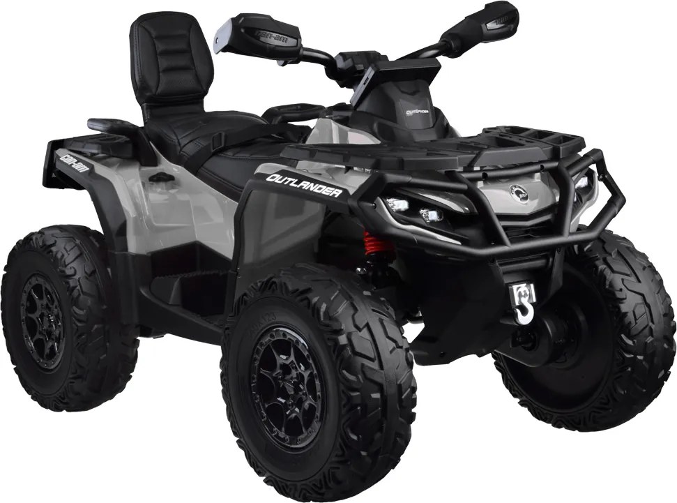 JOKOMISIADA Detská štvorkolka na akumulátor pre 2 osoby CAN-AM OUTLANDER 4x4 s LED panelom sivá PA0326