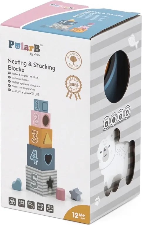 Farebné stohovacie poháre so zvieratkami a tvarmi – Polar Bear séria