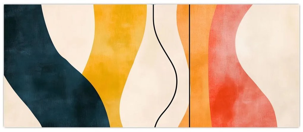 Obraz - Minimalistická farebná ilustrácia II. (120x50 cm)