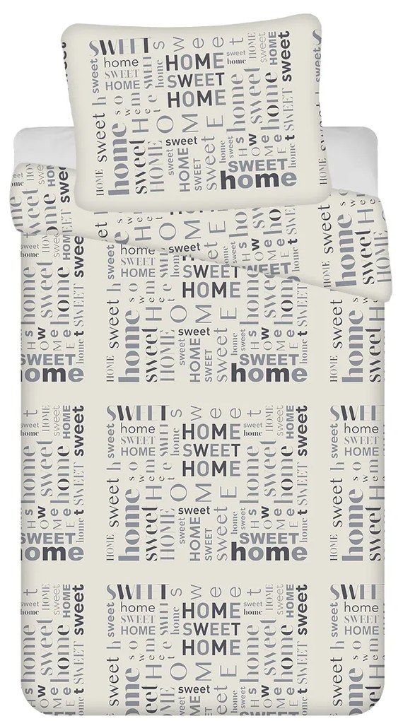 Jerry Fabrics Obliečky mikroflanel 140x200 + 70x90 cm - Home sweet home
