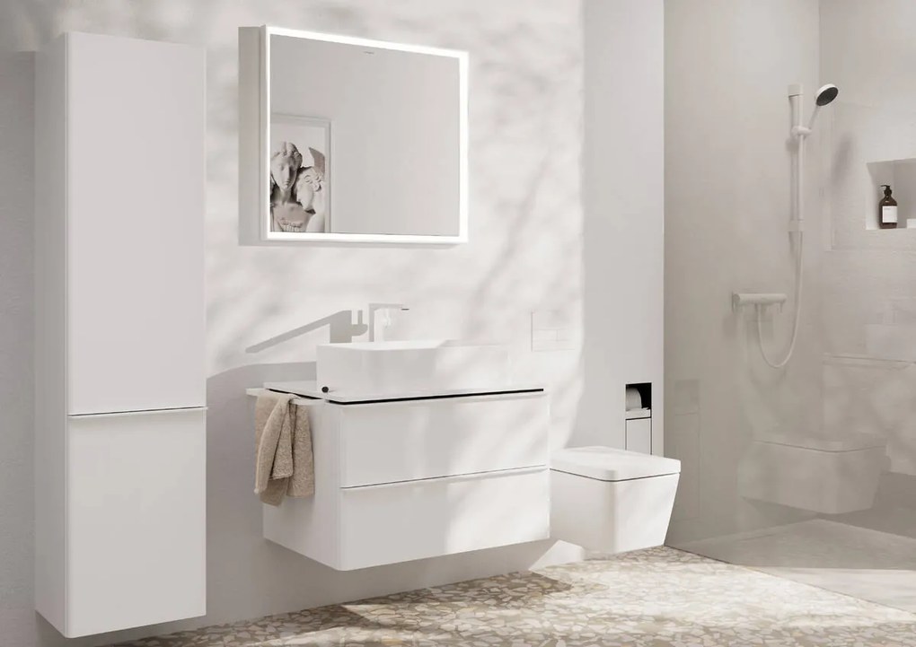 Hansgrohe Tecturis E, páková umývadlová batéria 240 Fine CoolStart EcoSmart+ bez odtokovej garnitúry, biela matná, HAN-73072700