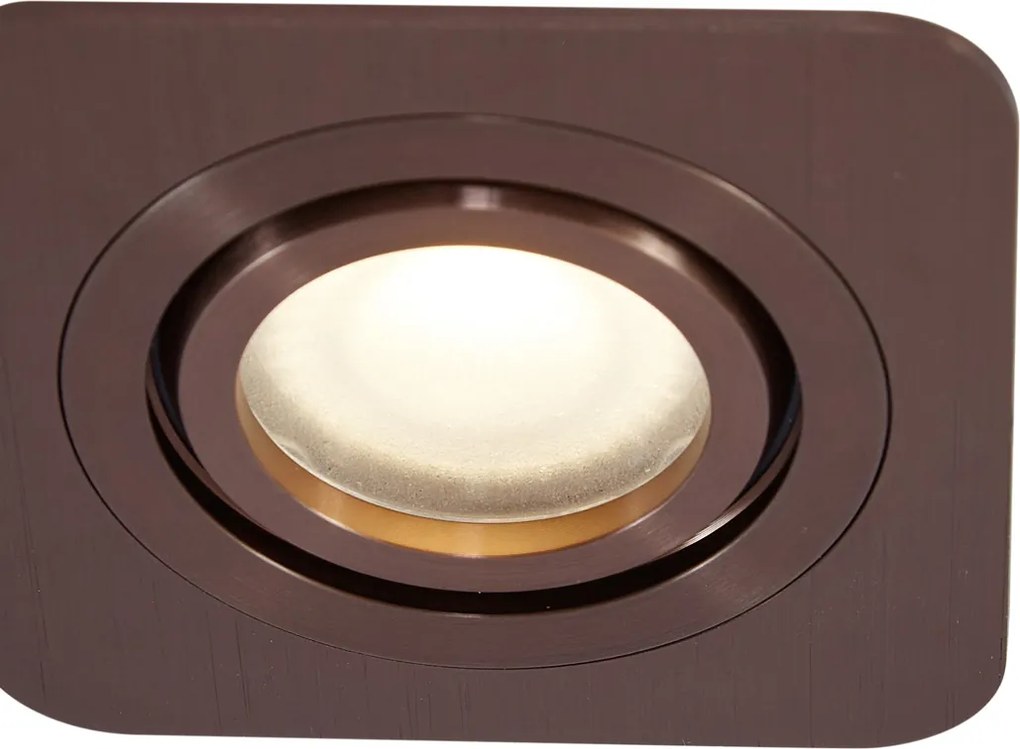 Sada 6 zaoblených zapustených bodových svetiel tmavý bronz GU10 50mm IP44 - Alberto