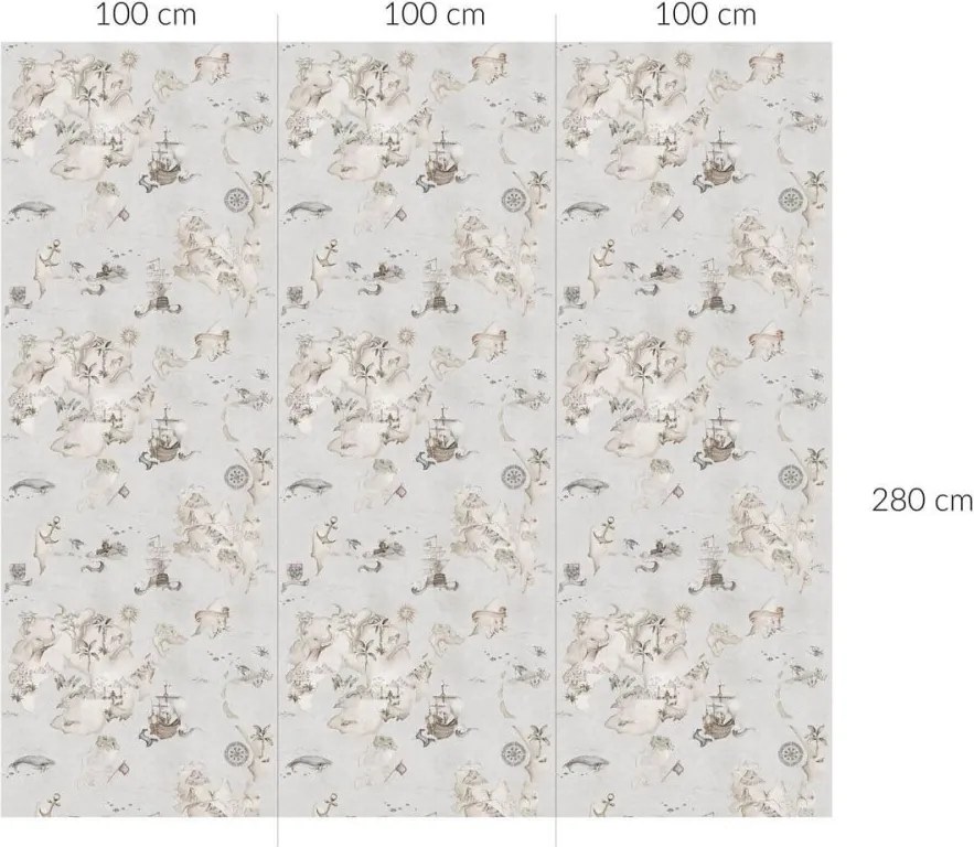 Tapeta príbehy z mora béžová 280x100 cm